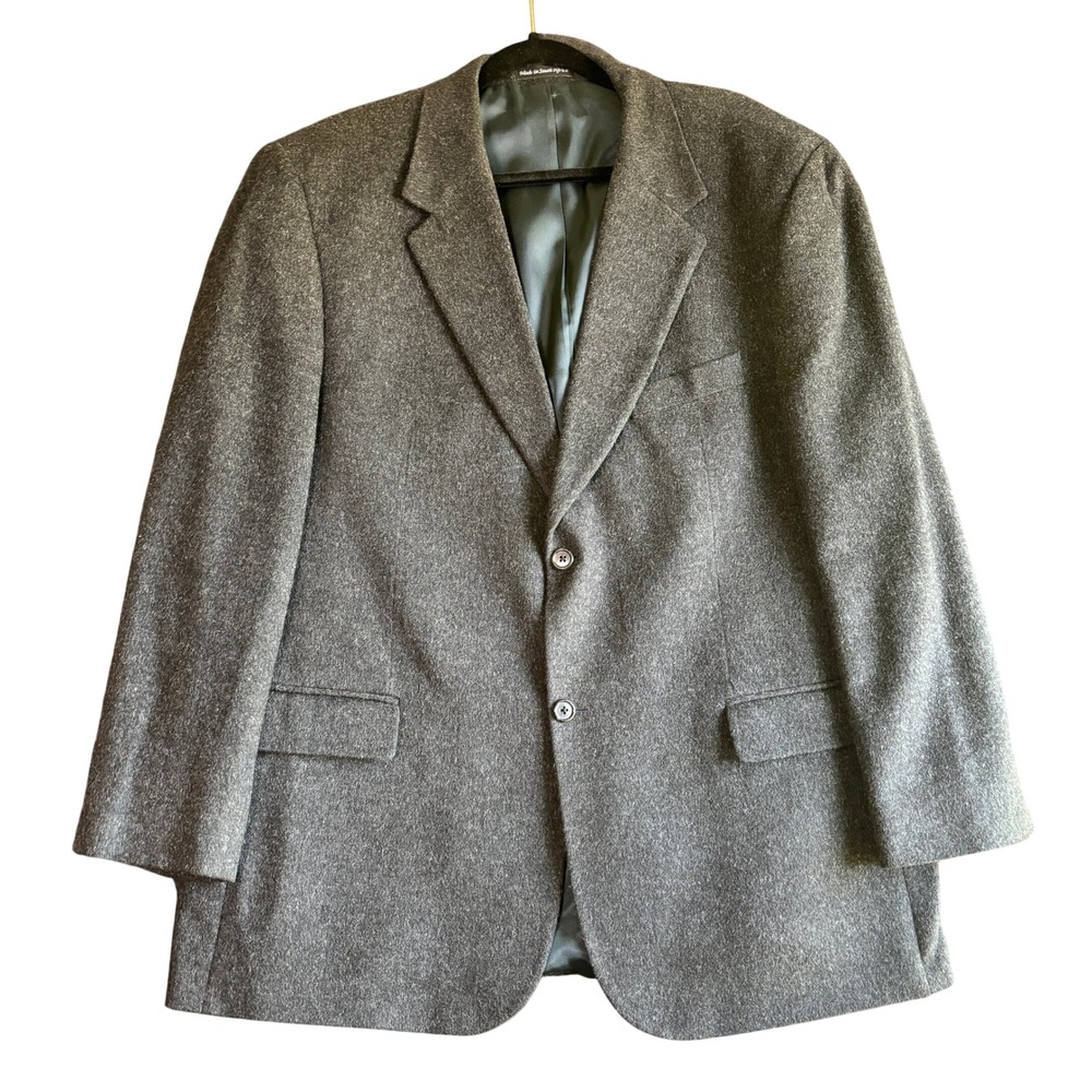 Tailors Row Mens‎ 100% Camel Hair Sport Coat Blazer Classic 46R Charcoal Gray